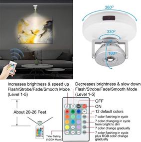 img 2 attached to 🌈 Enhance Your Artwork with BIGMONAT Led Accent Spotlight: Battery-Operated, 12 Colors Changing, 360 Degree Rotatable Lights, Remote-Controlled, Stick-on 2 Pack