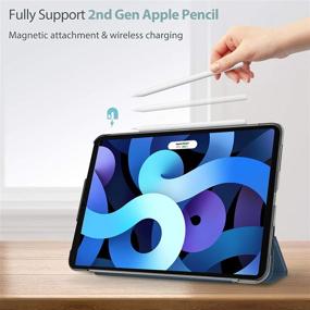 img 3 attached to 📱 ProCase iPad Air 4 Case 10.9 Inch 2020 with Tempered Glass Screen Protector, Slim Stand Hard Shell Protective Smart Cover for iPad Air 4th Gen 10.9" 2020 (A2316 A2324 A2325 A2072) - Navy