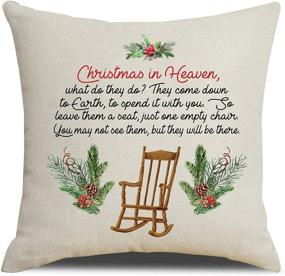 img 1 attached to 🎄 MFGNEH Christmas in Heaven Farmhouse Christmas Decorations: Stylish 20x20 Inch Throw Pillow Covers for Winter Holiday Décor