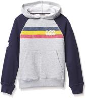 lucky brand boys' long sleeve pullover hoody: the ultimate comfort wear for stylish lads logo