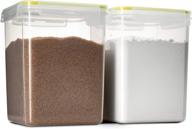 🍚 komax biokips flour and sugar storage containers - set of 2 extra large canisters (175-oz each) - bpa-free, airtight containers for dry food, baking supplies, flour, sugar, and rice logo