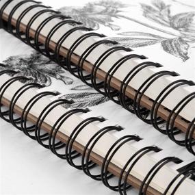 img 2 attached to AGPTEK Art Sketch Book 9''X12'', Pack of 2 (68lb/100g), Spiral Bound with Perforated Pages, Ideal for Artists, Writers & Illustrators