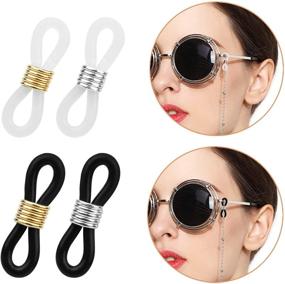 img 3 attached to 👓 HUIHUIBAO 24 Pieces Eyeglass Chain Ends | Adjustable Spring Rubber Ends Connectors for Eye Glasses Holder Necklace Chain | 20 x 5mm | Assorted Color | Enhancing Eyewear Chain's SEO