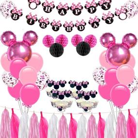 img 4 attached to 🎉 Minnie Mouse Party Supplies - Complete Girls Birthday Decorations Pack!