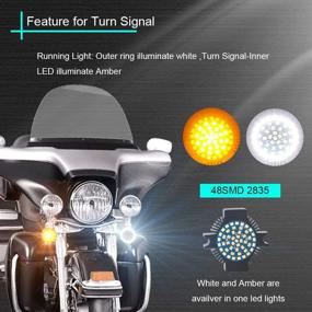 img 3 attached to 🏍️ SUNPIE Мотоцикл LED-поворотный сигнал плоского стиля | Подходит для моделей Electra Glide Road King Heritage Softail Road Glide Classic 1986-2021 | Белые и янтарные лампы | Стиль вставки разъема 1157