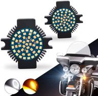 🏍️ sunpie мотоцикл led-поворотный сигнал плоского стиля | подходит для моделей electra glide road king heritage softail road glide classic 1986-2021 | белые и янтарные лампы | стиль вставки разъема 1157 логотип