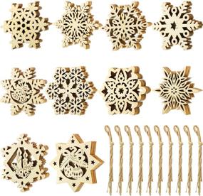 img 4 attached to Blulu 50 Pieces Unfinished Wood Snowflake Ornaments - Christmas Wooden Snowflakes for DIY Crafts & Tree Decoration - 3.15 inch/8 cm - with Drawstrings