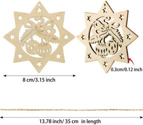 img 3 attached to Blulu 50 Pieces Unfinished Wood Snowflake Ornaments - Christmas Wooden Snowflakes for DIY Crafts & Tree Decoration - 3.15 inch/8 cm - with Drawstrings