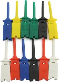 img 3 attached to Tegg 12pcs Flat Test Hook Clip: Electrical Testing Multimeter Probe Grabber