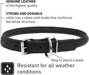 img 3 attached to Rolled Leather Collars Large Dogs