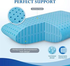 img 3 attached to 🛏️ Queen Size Memory Foam Gel Pillow for Sleeping – Cooling & Supportive Bed Pillows for Stomach, Side, and Back Sleepers – Ventilated & CertiPUR-US Certified – 1 Pack with Washable Cover