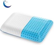 🛏️ queen size memory foam gel pillow for sleeping – cooling & supportive bed pillows for stomach, side, and back sleepers – ventilated & certipur-us certified – 1 pack with washable cover logo