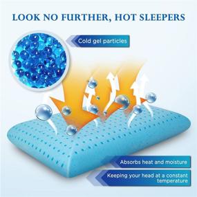 img 1 attached to 🛏️ Queen Size Memory Foam Gel Pillow for Sleeping – Cooling & Supportive Bed Pillows for Stomach, Side, and Back Sleepers – Ventilated & CertiPUR-US Certified – 1 Pack with Washable Cover