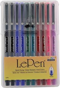 img 4 attached to ✒️ UCHIDA LePen Porous Point Pen Set, 10 Count, Assorted Colors - Black, Blue, Red, Green, Pink, Lavender, Burgundy