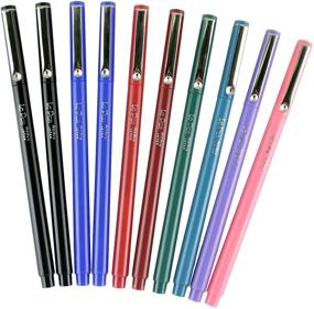 img 3 attached to ✒️ UCHIDA LePen Porous Point Pen Set, 10 Count, Assorted Colors - Black, Blue, Red, Green, Pink, Lavender, Burgundy