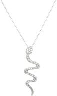 🐍 exquisite lux accessories serpent pendant necklace with sparkling snake pave design logo