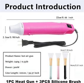 img 3 attached to 🔥 Portable 300W Leceha Mini Heat Gun for Epoxy Resin Crafts - Perfect Craft Heat Tool for DIY Acrylic Resin Craft, Cup Turner, Shrink Wrapping, Crafts Embossing, Drying Paint - Pink
