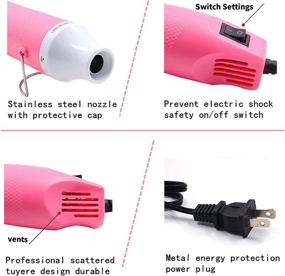 img 2 attached to 🔥 Portable 300W Leceha Mini Heat Gun for Epoxy Resin Crafts - Perfect Craft Heat Tool for DIY Acrylic Resin Craft, Cup Turner, Shrink Wrapping, Crafts Embossing, Drying Paint - Pink