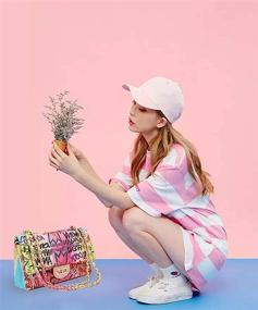 img 3 attached to 👜 Стильные женские сумки VOGUZY с граффити: сумки через плечо и кошельки