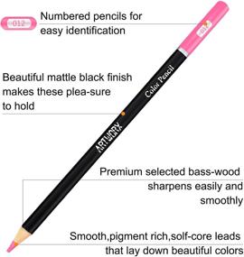img 2 attached to 🎨 Набор цветных карандашей Soundance 120 штук: яркие пронумерованные цвета для раскрашивания для взрослых, скетчинга и теневой графики - художественные принадлежности для детей и начинающих с чехлом на молнии