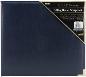 img 1 attached to Pioneer Photo Scrapbook Album: 12x12 Sewn Oxford Cover, Navy Blue - Perfect for Preserving Memories