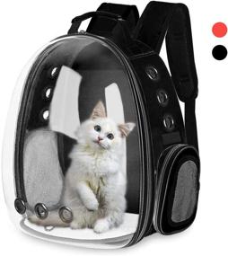 img 4 attached to 🐱 AOPUTTRIVER Cat Bubble Backpack Carrier – Airline Approved Space Capsule Pet Carrier for Travel, Hiking & Outdoor Use - Black