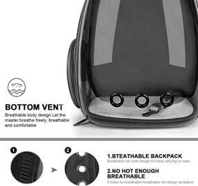 img 2 attached to 🐱 AOPUTTRIVER Cat Bubble Backpack Carrier – Airline Approved Space Capsule Pet Carrier for Travel, Hiking & Outdoor Use - Black