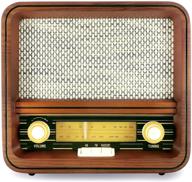 📻 vintage retro am/fm radio speaker with bluetooth + real handcrafted wood exterior - rad-v1 logo