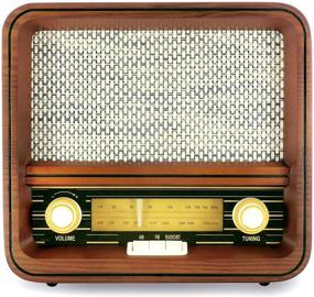 img 4 attached to 📻 Vintage Retro AM/FM Radio Speaker with Bluetooth + Real Handcrafted Wood Exterior - RAD-V1