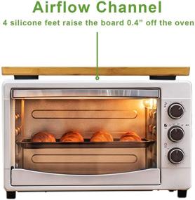 img 2 attached to 🍞 Breville BOV800XL Compatible Cutting Board for Toaster Smart Oven Pro Air Fryer - Heat Resistant Silicone Feet, Creates Storage & Protects Cabinets, 17.8x10.8”