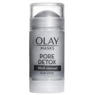 🌿 olay clay charcoal facial mask stick - pore detox black charcoal, beauty gift for women 1.7 oz - face mask for spa and natural skin care logo