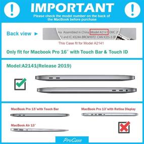 img 3 attached to 💻 ProCase MacBook Pro 16 Case A2141 2019 Release + Keyboard Cover, Ultra Slim Protective Hard Shell Cover + Keyboard Skin for New MacBook Pro 16 Inch with Touch Bar and Touch ID – Frosty Clear