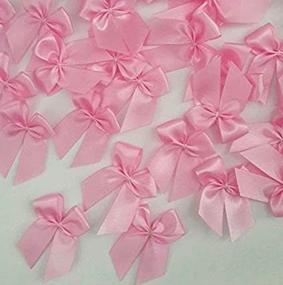 img 3 attached to Pink Ribbon Bows: Exquisite Satin Crafts for Vintage Party Décor - 100 pcs