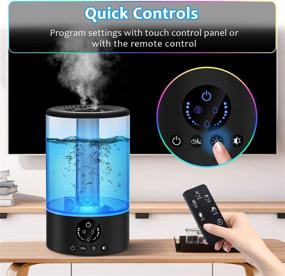 img 1 attached to 💧 Ultrasonic Cool Mist Humidifier for Bedroom Baby, 3L Large Capacity with Remote Control, 7 Colors Night Light, 6 Dimmer Levels, Adjustable Mist Levels, Timer, Auto Shut-Off - Ideal for Large Room, Black