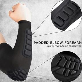 img 2 attached to 🏀 Hobrave Padded Arm Sleeves 2 Pack: Ultimate Crashproof Elbow Forearm Pads for Basketball and Volleyball