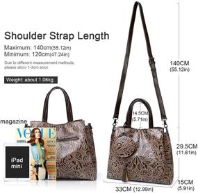 img 2 attached to 👜 Women's Embossed Leather Crossbody Shoulder Handbag Set with Wallet - Stylish Shoulder Bags for Women