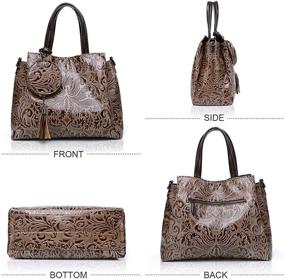 img 4 attached to 👜 Women's Embossed Leather Crossbody Shoulder Handbag Set with Wallet - Stylish Shoulder Bags for Women