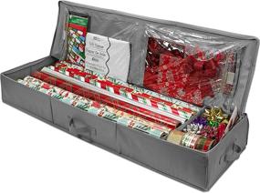 img 4 attached to 🎁 Whitmor 600D Christmas Storage Organizer - Spacious Under Bed Holiday Wrapping Paper Storage Container for Gift Wrapping, Bags, Ribbon, Bows - Durable Material, Fits up to 40" Rolls