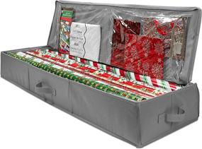 img 2 attached to 🎁 Whitmor 600D Christmas Storage Organizer - Spacious Under Bed Holiday Wrapping Paper Storage Container for Gift Wrapping, Bags, Ribbon, Bows - Durable Material, Fits up to 40" Rolls