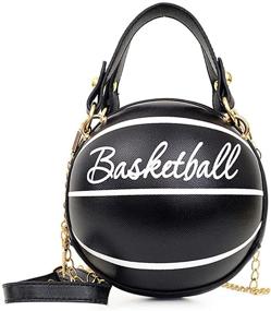 img 4 attached to 🏀 Stylishly Sporty: Women's Basketball Messenger Shoulder Leather Handbag – Perfect for Toting Handbags & Wallets!