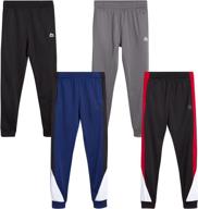 👖 rbx boys’ sweatpants 4-pack: active tricot warm-up jogger track pants (size: 5-20) - ultimate value bundle! logo