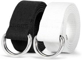img 4 attached to Double Canvas Sliver Buckle Military BB Black Women's Accessories for Belts