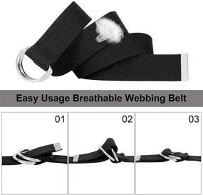 img 1 attached to Double Canvas Sliver Buckle Military BB Black Women's Accessories for Belts