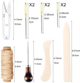 img 3 attached to 📚 Wonvoc Bookbinding Tools Kit: Complete Set for Leathercraft, Scrapbooking, and Sewing Awl Tool with Bone Folder Creaser, Waxed Thread, Large-Eye Needles, and Scissors