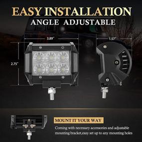 img 1 attached to 🚚 BUNKER INDUST 8 Pack 18W LED Light Pods, 4-Inch Flood Beam Work Lights, Off Road/Fog Cubes Lights, Waterproof for Truck, Boat, UTV, ATV, Marine, Golf Cart, Pickup, Trailer