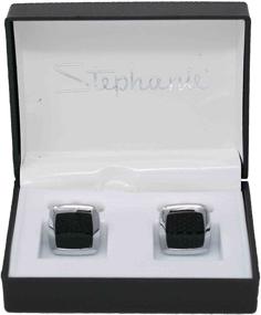 img 1 attached to 💼 Platinum Plated Silver Cufflinks - Men's Accessory Set: Cuff Links, Shirt Studs, and Tie Clips by Stephanie Imports