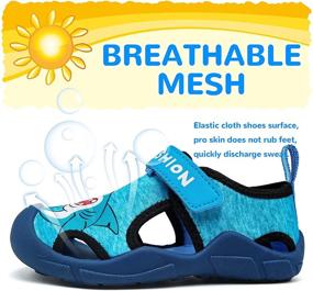 img 3 attached to Closed Toe Boys Sandals: Sporty Toddler to Big Kid Summer Shoes for Walking, Hiking & Outdoor Activities