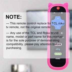 img 1 attached to 📺 Пульт дистанционного управления ECLINK для телевизора TCL Roku с защитным розовым силиконовым чехлом