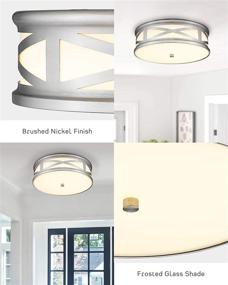 img 1 attached to 💡 CALDION 12 Inch LED Flush Mount Ceiling Light: Stylish Dimmable Fixture with 1100 Lumens Brightness and Adjustable Color Temperature, Ideal for Kitchen, Hallway, Bedroom, and Laundry Room - Brushed Nickel Finish (6873LFM-BN)