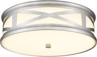 💡 caldion 12 inch led flush mount ceiling light: stylish dimmable fixture with 1100 lumens brightness and adjustable color temperature, ideal for kitchen, hallway, bedroom, and laundry room - brushed nickel finish (6873lfm-bn) logo